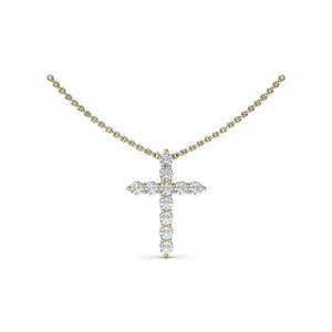 Discount Fana Diamond Prong Cross Necklace