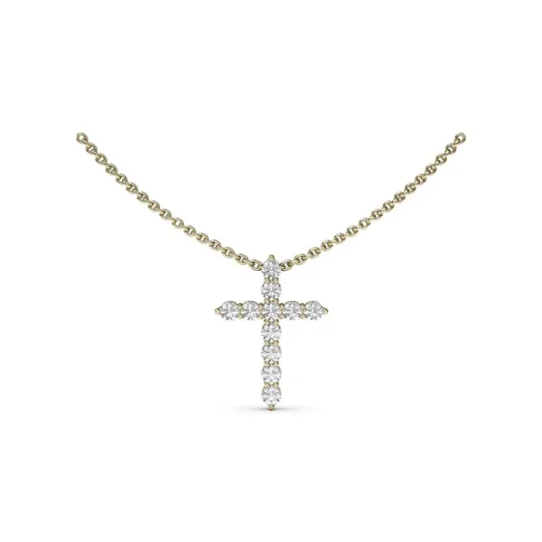 New Fana Diamond Prong Cross Necklace