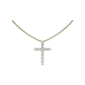 Clearance Fana Diamond Prong Cross Necklace