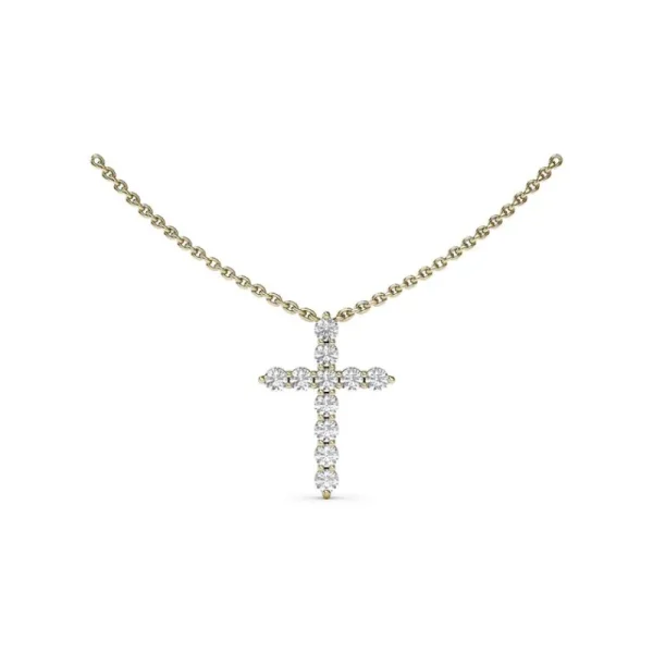 Clearance Fana Diamond Prong Cross Necklace