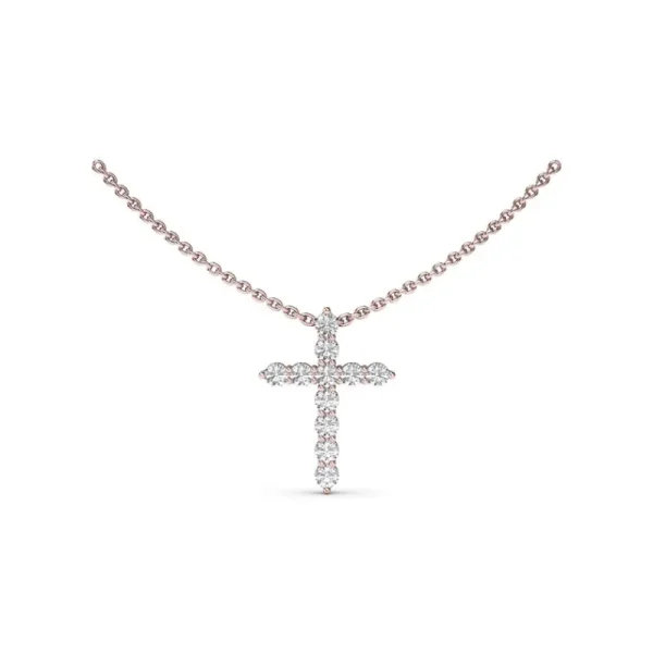 New Fana Diamond Prong Cross Necklace