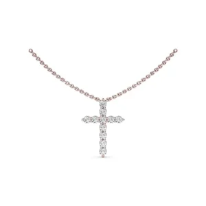 Clearance Fana Diamond Prong Cross Necklace