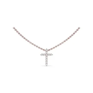 Hot Fana Diamond Prong Cross Necklace