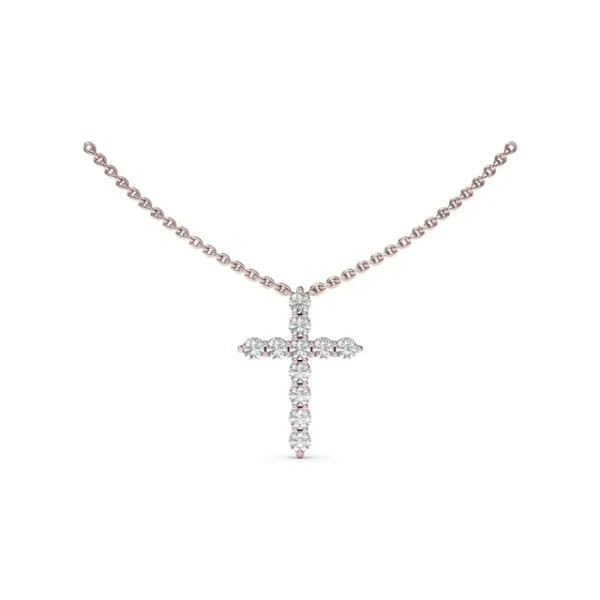 Clearance Fana Diamond Prong Cross Necklace