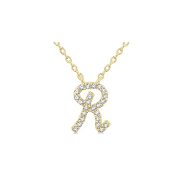 Hot Kelley Collection Diamond Script Initial "R" Necklace