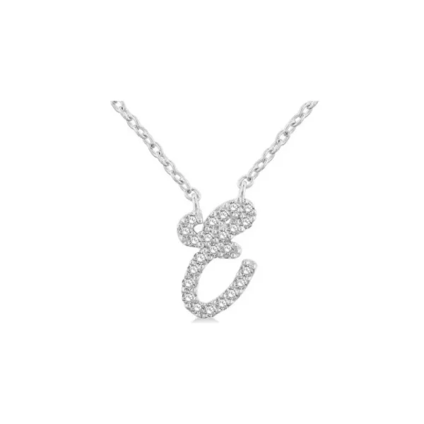 Clearance Kelley Collection Diamond Script Initial "E" Necklace