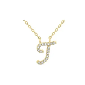 Clearance Kelley Collection Diamond Script Initial "T" Necklace