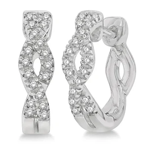 Best Kelley Collection Diamond Swirl Huggie Earrings