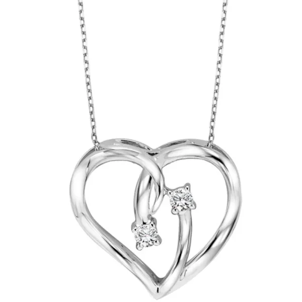 New Kelley Collection Diamond Two-Stone Heart Pendant