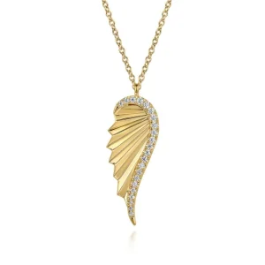 Outlet Gabriel & Co Diamond Wing Pendant