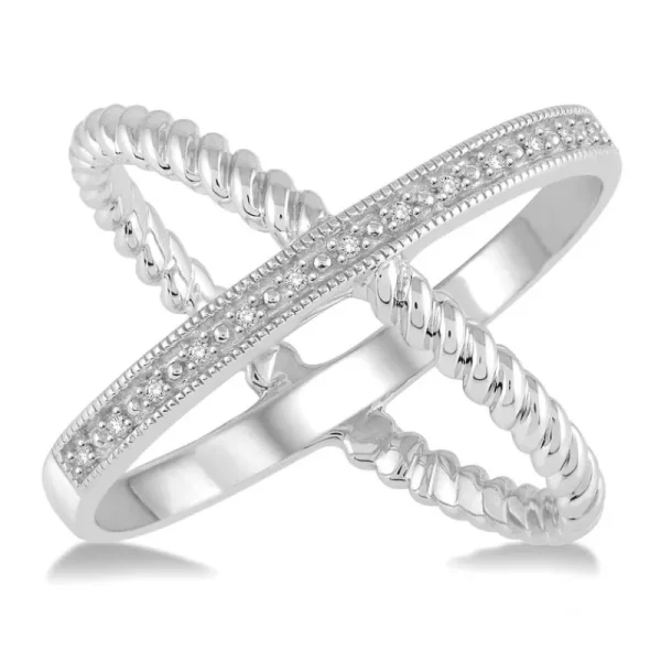 Fashion Kelley Collection Diamond 'X' Ring