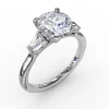 New Fana Double Baguette Diamond Engagement Ring