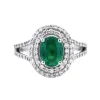 Best Kelley Collection Double Halo Emerald & Diamond Ring