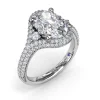 Fashion Fana Double Pavé Diamond Halo Engagement Ring