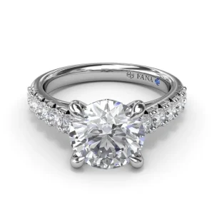 Fashion Fana Double Prong Diamond Engagement Ring