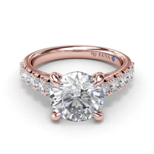 Fashion Fana Double Prong Diamond Engagement Ring