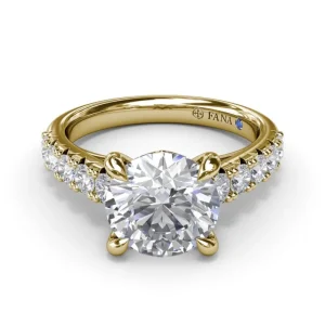 Fashion Fana Double Prong Diamond Engagement Ring