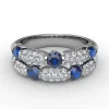 Hot Fana Double Row Sapphire and Diamond Ring