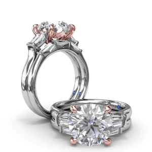 Sale Fana Double Tapered Baguette Diamond Engagement Ring