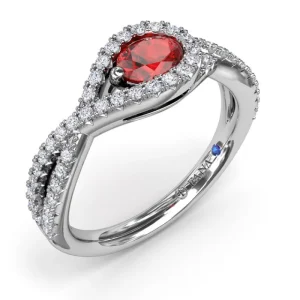 Outlet Fana East-to-West Oval Ruby Ring