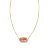 Discount Kendra Scott Elisa Gold Pendant in Coral Pink Mother-of-Pearl