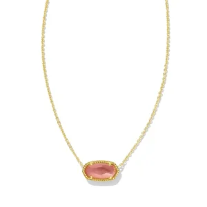 Discount Kendra Scott Elisa Gold Pendant in Coral Pink Mother-of-Pearl