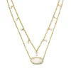 Clearance Kendra Scott Elisa Pearl Multi Strand Necklace Gold in Iridescent Drusy