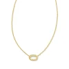 Best Kendra Scott Elisa Ridge Open Frame Short Pendant in Gold