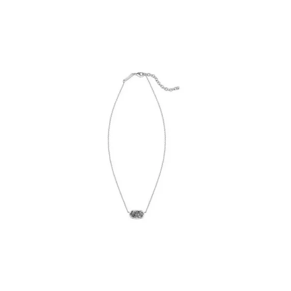 Online Kendra Scott Elisa Silver Pendant Necklace in Platinum Drusy