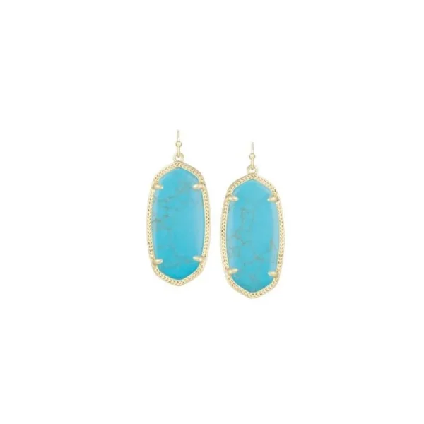 Best Kendra Scott Elle Gold Earrings in Turquoise