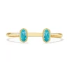 Best Kendra Scott Elton Cuff Braelet Gold in Bronze Veined Turquoise