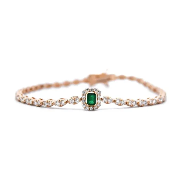 Fashion Kelley Collection Emerald & Diamond Bracelet