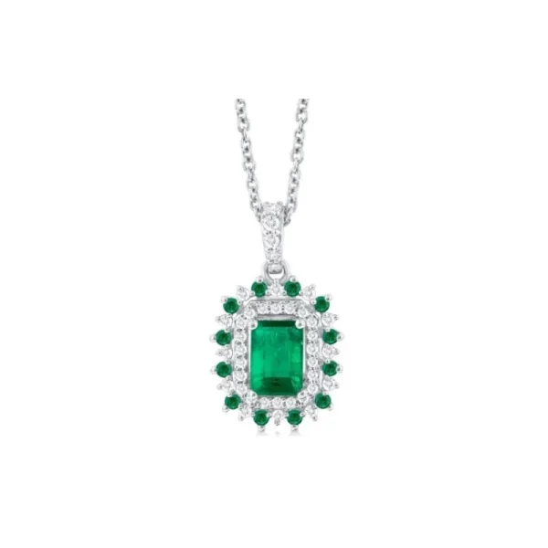 Hot Kelley Collection Emerald & Diamond Pendant