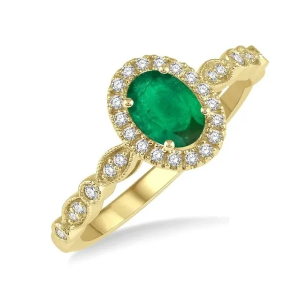 Fashion Kelley Collection Emerald & Diamond Ring