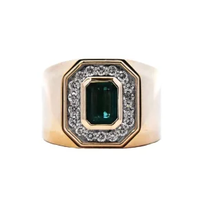 Best Kelley Collection Emerald & Diamond Wide Ring