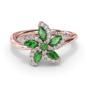 Hot Fana Emerald and Diamond Catalina Ring