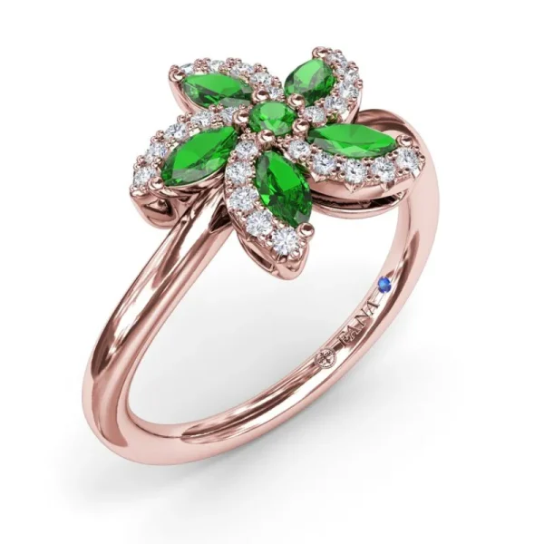 Hot Fana Emerald and Diamond Catalina Ring