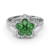 Outlet Fana Emerald and Diamond Magnolia Ring