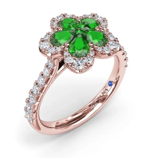 Outlet Fana Emerald and Diamond Magnolia Ring