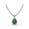 Discount Fana Emerald and Diamond Teardrop Necklace