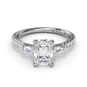 Outlet Fana Emerald Cut and Tapered Baguette Engagement Ring