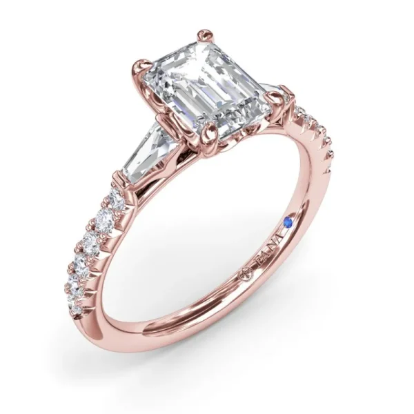 Outlet Fana Emerald Cut and Tapered Baguette Engagement Ring