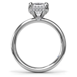 Online Fana Emerald Cut Halo Diamond Engagement Ring