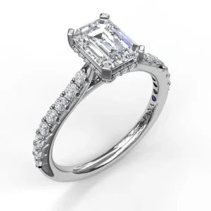 Online Fana Emerald Cut Solitaire With Hidden Halo