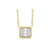 Fashion Kelley Collection Emerald Shape East-West Bezel Set Petite Fusion Diamond Pendant