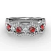 New Fana Endless Romance Ruby and Diamond Wave Ring