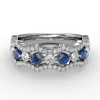 Hot Fana Endless Romance Sapphire and Diamond Wave Ring