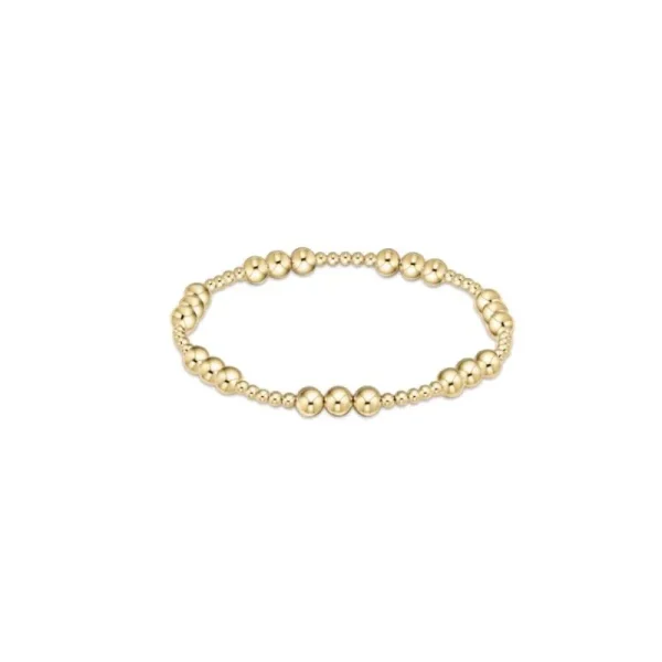 Hot ENewton Design Extends-Classic Joy Pattern 5 mm Bead Bracelet-Gold