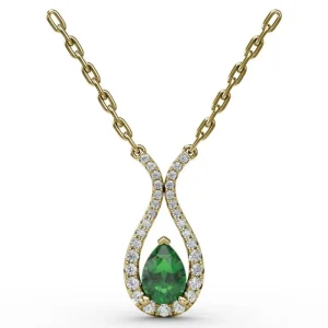 Sale Fana Feel The Love Emerald and Diamond Pendant