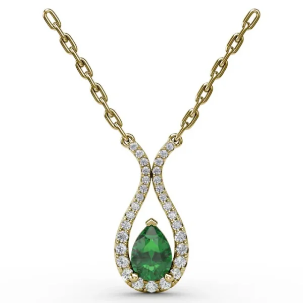 Sale Fana Feel The Love Emerald and Diamond Pendant